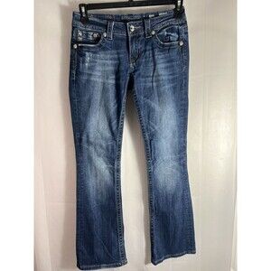 “Miss Me” Women’s Low Rise Boot Cut Jeans Size 28 And 30 Inseam Distressed